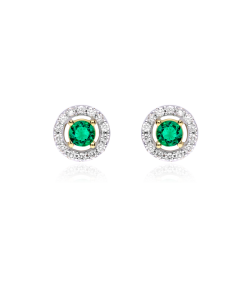 Pendientes "Barghe" Esmeraldas y Diamantes 0.20 cts