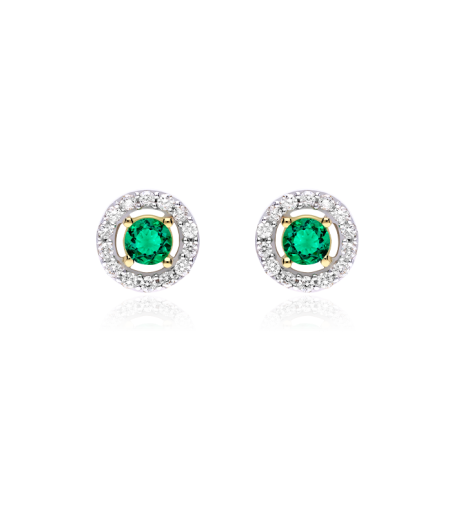 Pendientes "Barghe" Esmeraldas y Diamantes 0.20 cts