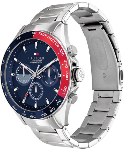 RELOJ TOMMY HILFIGER OWEN ACERO AZUL Y ROJO 1791968