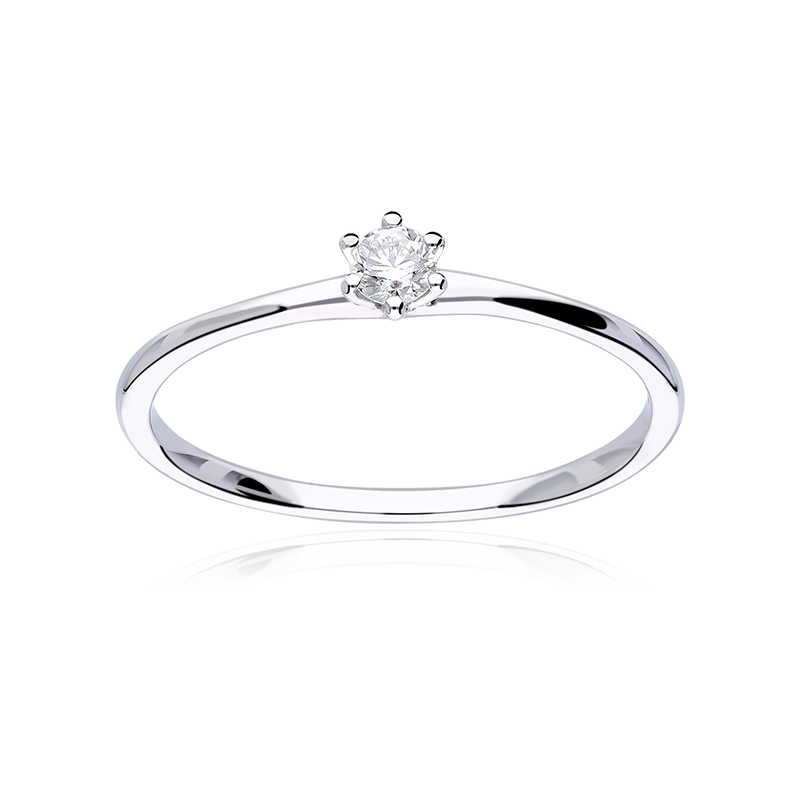 Anillo "Bondone" Oro Blanco 18k y Diamantes 0.12 cts