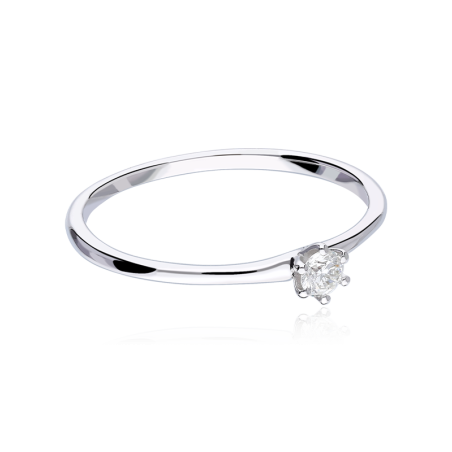 Anillo "Bondone" Oro Blanco 18k y Diamantes 0.12 cts