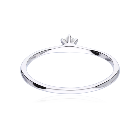 Anillo "Bondone" Oro Blanco 18k y Diamantes 0.12 cts