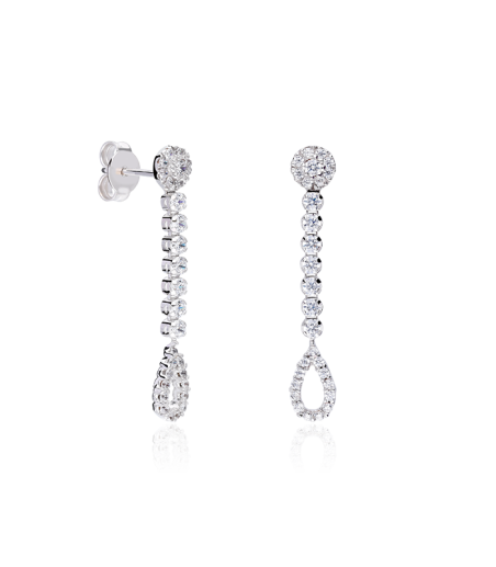 PENDIENTES "BAVENO" ORO BLANCO 18K