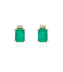 PENDIENTES "BIELLA" ESMERALDAS Y DIAMANTES
