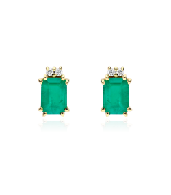 PENDIENTES "BIELLA" ESMERALDAS Y DIAMANTES