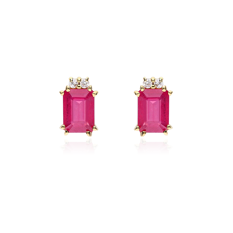 PENDIENTES "BIELLA" RUBIES Y DIAMANTES