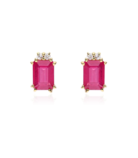 PENDIENTES "BIELLA" RUBIES Y DIAMANTES