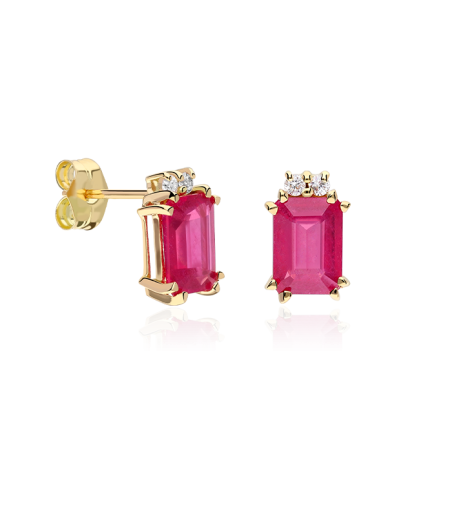 PENDIENTES "BIELLA" RUBIES Y DIAMANTES