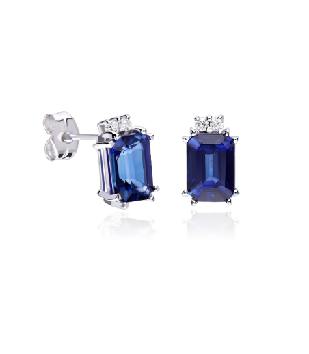 PENDIENTES "BIELLA" ZAFIROS Y DIAMANTES