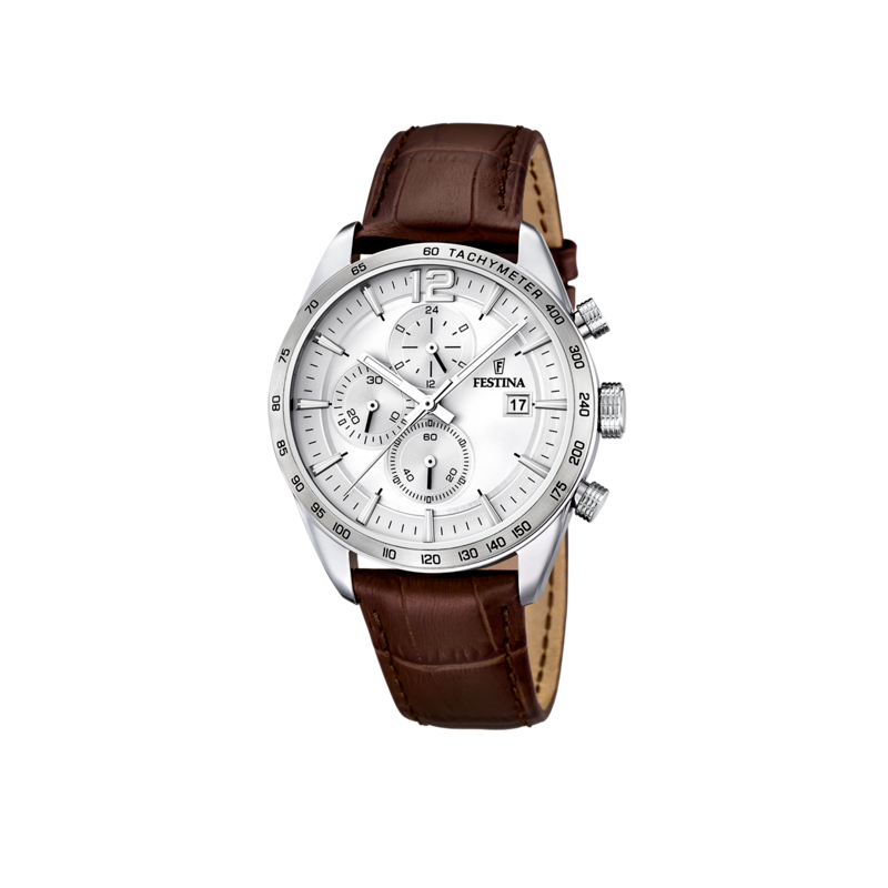 RELOJ FESTINA TIMELESS CHRONOGRAPH PLATA CORREA PIEL HOMBRE F16760/1