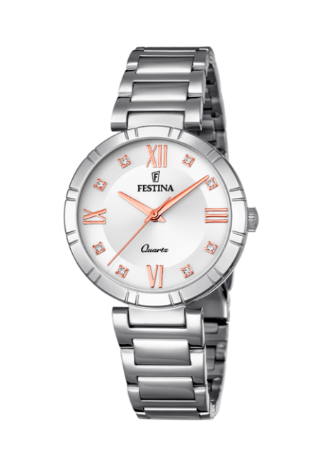 RELOJ FESTINA MADEMOISELLE PLATA CORREA DE ACERO MUJER F16936/B