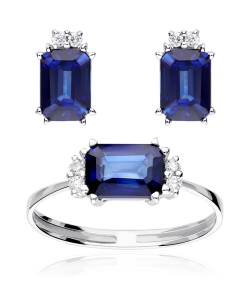 Anillo "BIELLA" DIAMANTES Y ZAFIROS