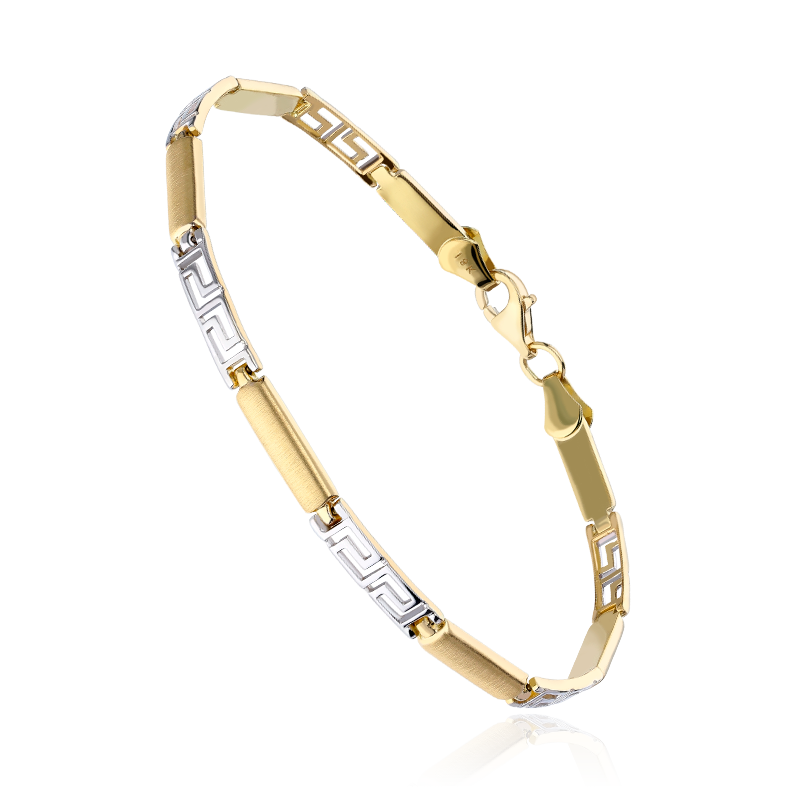 PULSERA "BICCARI" GRECA ORO BICOLOR 18K