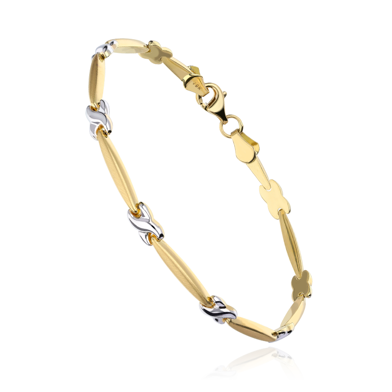 PULSERA "BIENTINA" ORO BICOLOR 18K