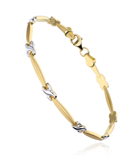 PULSERA "BIENTINA" ORO BICOLOR 18K