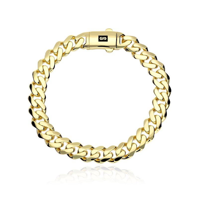 Oro blanco de dos tonos de 18 quilates, tamaño 21 cm, brazalete