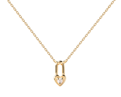 GARGANTILLA PDPAOLA HEART PDLOCK GOLD PLATA CIRCONITAS CO01-510-U