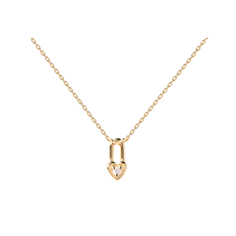 GARGANTILLA PDPAOLA HEART PDLOCK GOLD PLATA CIRCONITAS CO01-510-U