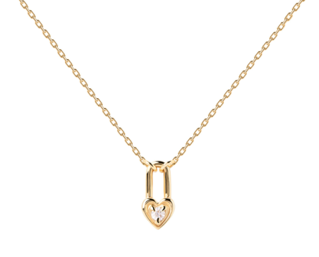 GARGANTILLA PDPAOLA HEART PDLOCK GOLD PLATA CIRCONITAS CO01-510-U