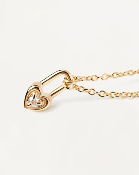 GARGANTILLA PDPAOLA HEART PDLOCK GOLD PLATA CIRCONITAS CO01-510-U