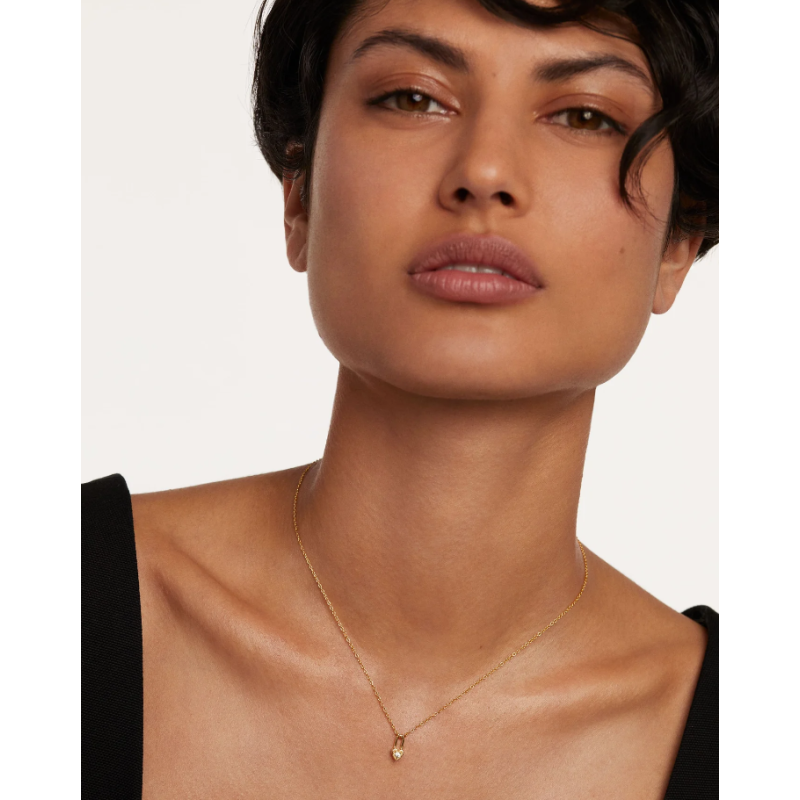 Collana Punti Luce Argento 925 placcato oro bianco con pendenti zirconi bianchi - lunghezza