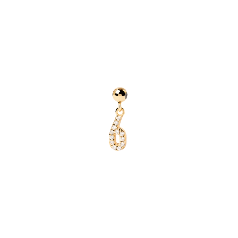 CHARM PDPAOLA NUMERO 6 DE PLATA CON BAÑO DE ORO Y CIRCONITA CH01-004-U CHARM PDPAOLA NUMERO 6 DE PLATA CON BAÑO DE ORO Y CIRCONITA CH01-004-U