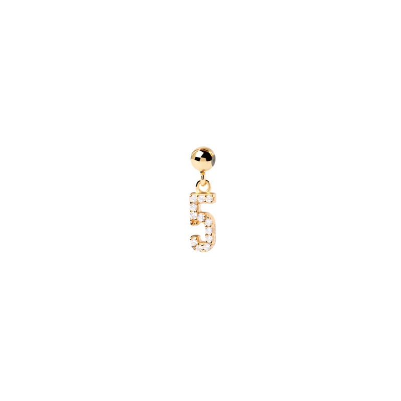 CHARM PDPAOLA NUMERO 5 DE PLATA CON BAÑO DE ORO Y CIRCONITA CH01-005-U CHARM PDPAOLA NUMERO 5 DE PLATA CON BAÑO DE ORO Y CIRCONITA CH01-005-U