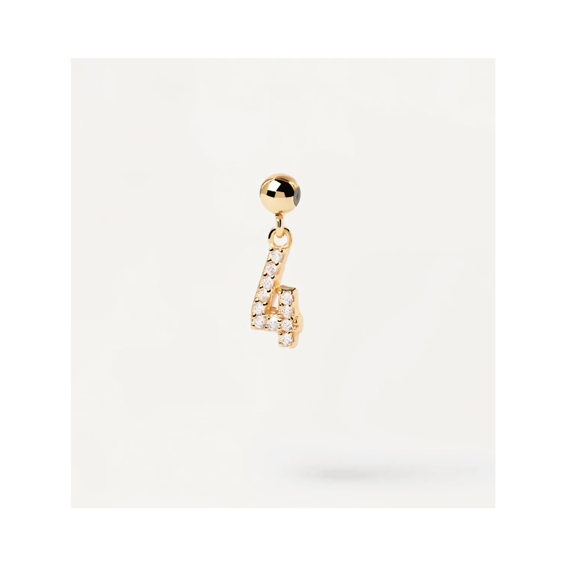 CHARM PDPAOLA NUMERO 4 DE PLATA CON BAÑO DE ORO Y CIRCONITA CH01-006-U CHARM PDPAOLA NUMERO 4 DE PLATA CON BAÑO DE ORO Y CIRCONITA CH01-006-U