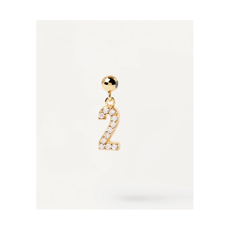 CHARM PDPAOLA NUMERO 2 DE PLATA CON BAÑO DE ORO Y CIRCONITA CH01-008-U CHARM PDPAOLA NUMERO 2 DE PLATA CON BAÑO DE ORO Y CIRCONITA CH01-008-U