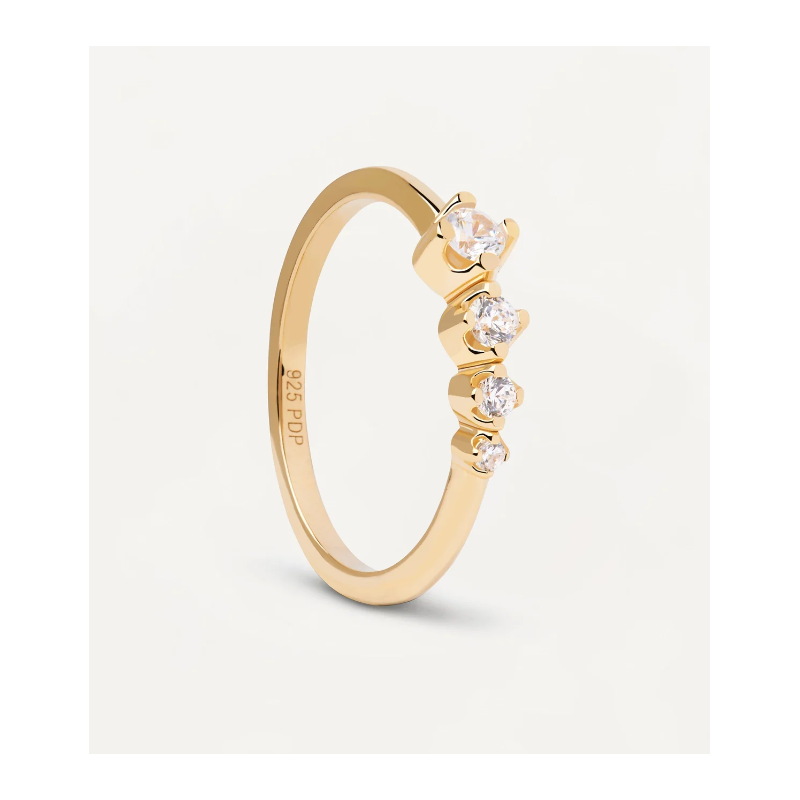 ANILLO PDPAOLA SPARK PLATA CON BAÑO DE ORO 4 CIRCONITAS AN01-801 ANILLO PDPAOLA SPARK PLATA CON BAÑO DE ORO 4 CIRCONITAS AN01-801