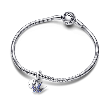 CHARM PANDORA COLGANTE PLATA GOLONDRINA BRILLANTE & CITA 792570C01