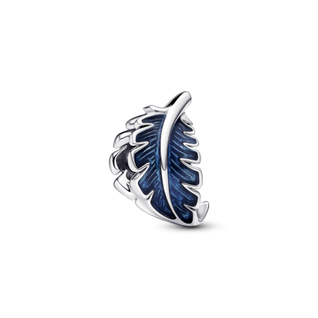 CHARM PANDORA PLATA DE LEY PLUMA CURVADA AZUL 792576C01