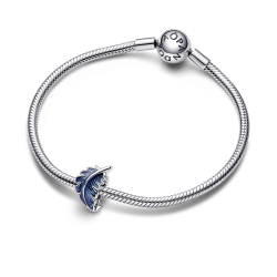 CHARM PANDORA PLATA DE LEY PLUMA CURVADA AZUL 792576C01