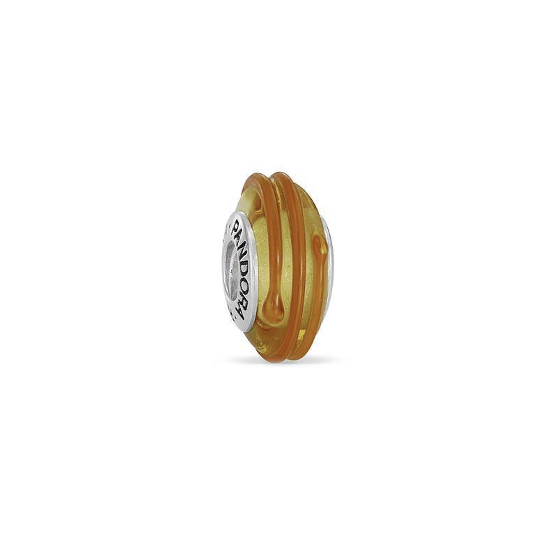 CHARM PANDORA MURANO NARANJA Y DORADO 79621