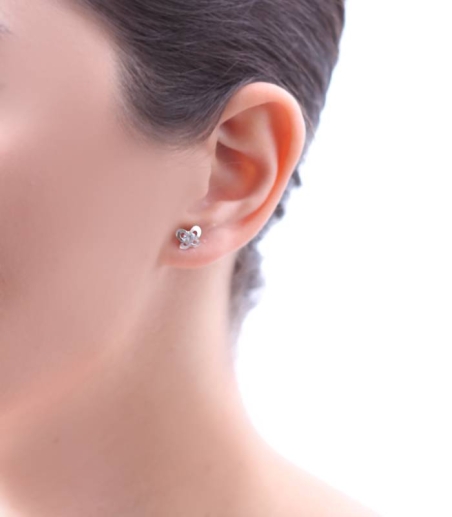Pendientes Plata y circonita 4mm "Mariposa"