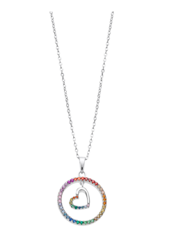 Gargantilla Lotus Silver Corazón y Circonitas Multicolor LP3488-1/2
