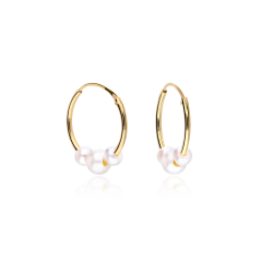 Pendientes aro Oro 18k y perlas cultivadas "Virginia"