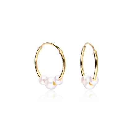 Pendientes aro Oro 18k y perlas cultivadas "Virginia"