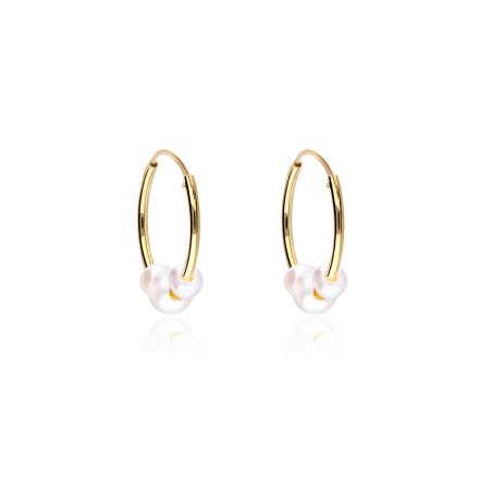 Pendientes aro Oro 18k y perlas cultivadas "Virginia"