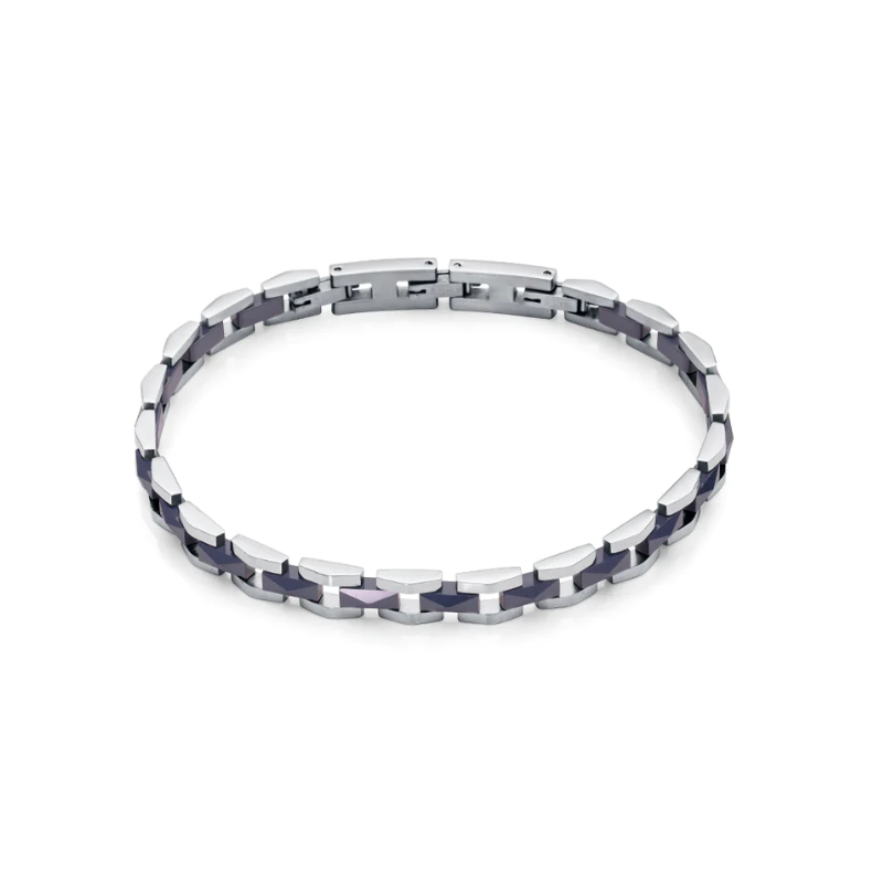 Pulsera Viceroy hombre eslabones acero y cerámica azul 6475P01000