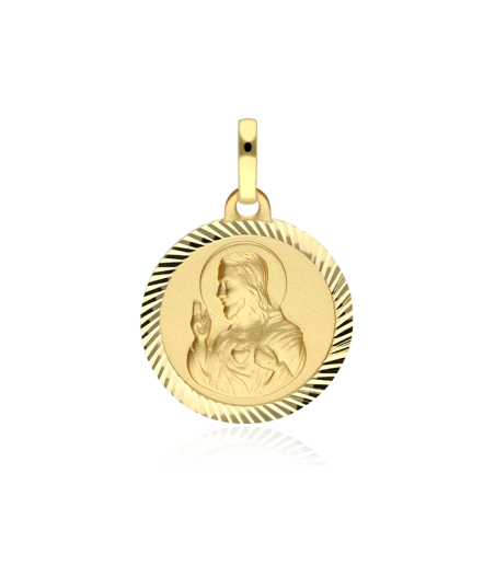 Escapulario Oro 18k 16mm "Virgen del Carmen y Jesús"