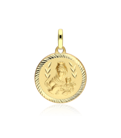 Escapulario Oro 18k 16mm "Virgen del Carmen y Jesús"