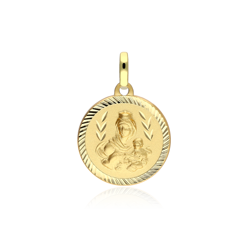 Escapulario Oro 18k 16mm "Virgen del Carmen y Jesús"