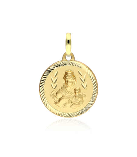 Escapulario Oro 18k 16mm "Virgen del Carmen y Jesús"