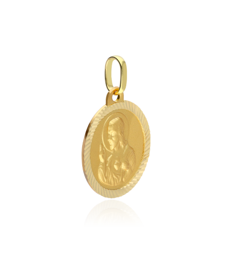 Escapulario Oro 18k 16mm "Virgen del Carmen y Jesús"
