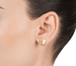 Pendientes Viceroy plata baño oro corazones y circonitas 13126E100-36