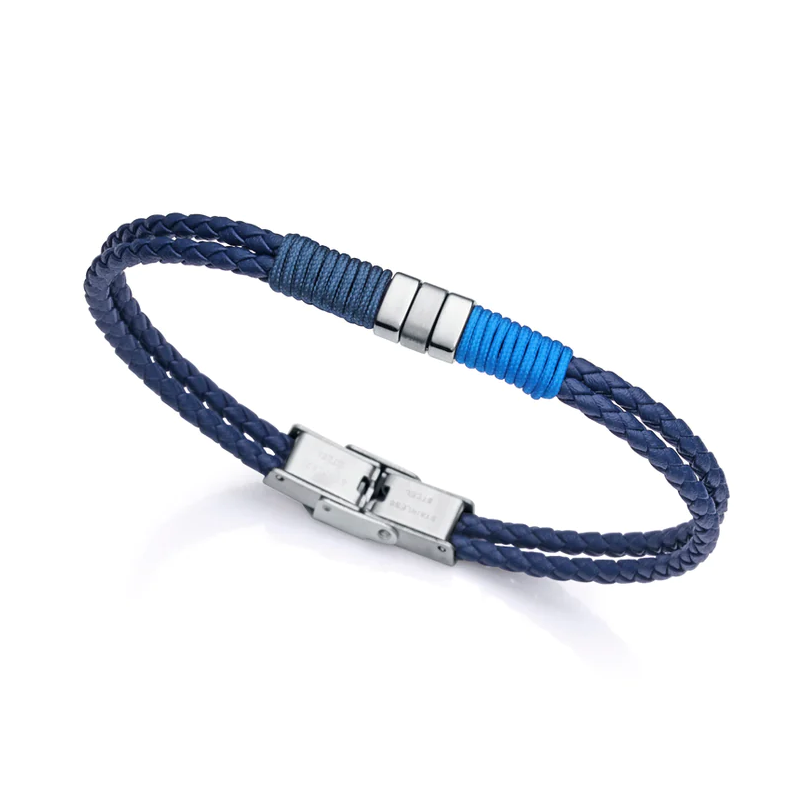 Pulsera Viceroy acero cordones y trenzado azul 6466P01019