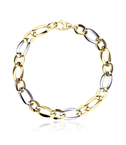Pulsera "Marianela" eslabones Oro Bicolor 18K