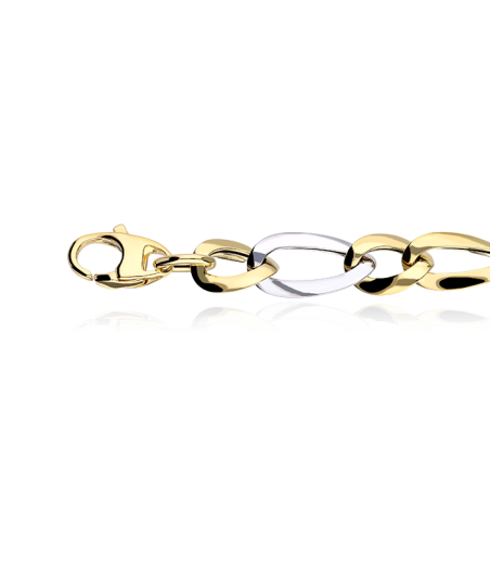 Pulsera "Marianela" eslabones Oro Bicolor 18K