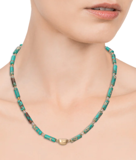 Collar Viceroy Chic acero en Ip dorado con turquesa y agata 1439C09012